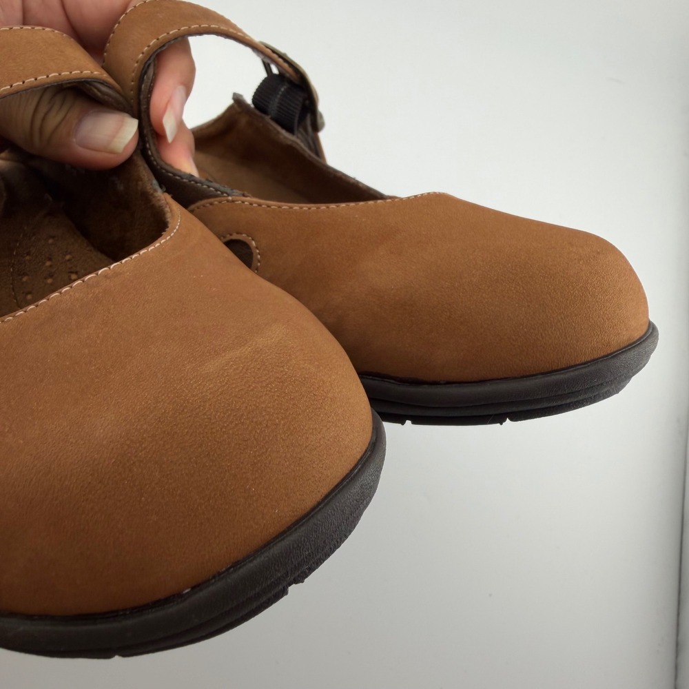 White Mountain Mary Jane Mules Women Size 6M Brown Leather Clogs 2.5" Wedge - Picture 8 of 9